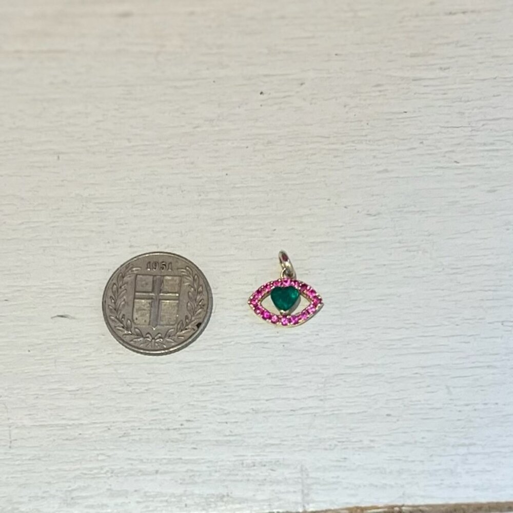 Gold, Sapphire, Emerald Pendant - Picture 2 of 4